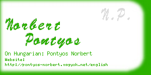 norbert pontyos business card